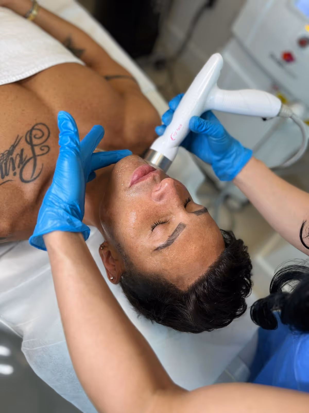 Radiofrequency face treatment room at Infinity Beauty Lab in Brickell, Miami